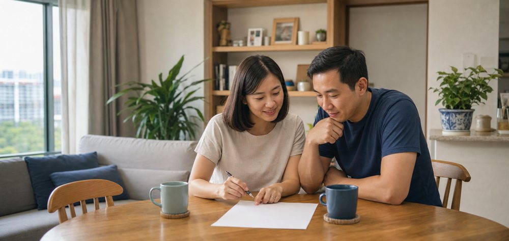 A couple planning their first helper hire together