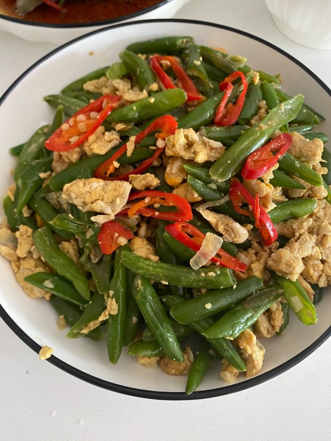 Stir-fried green beans with egg