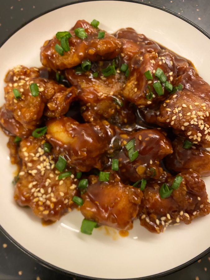 Sesame-glazed chicken