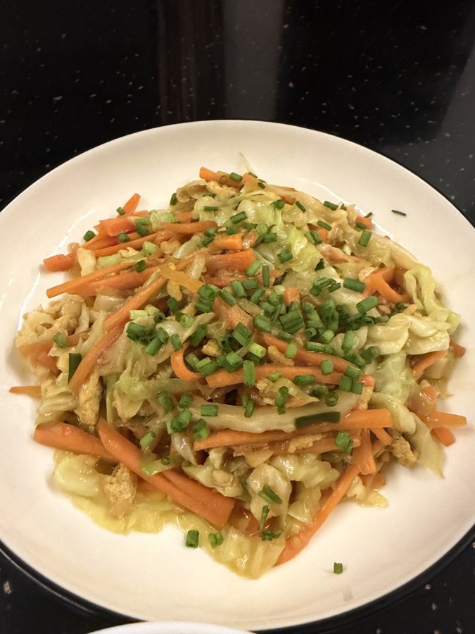 Shredded veggie stir-fry