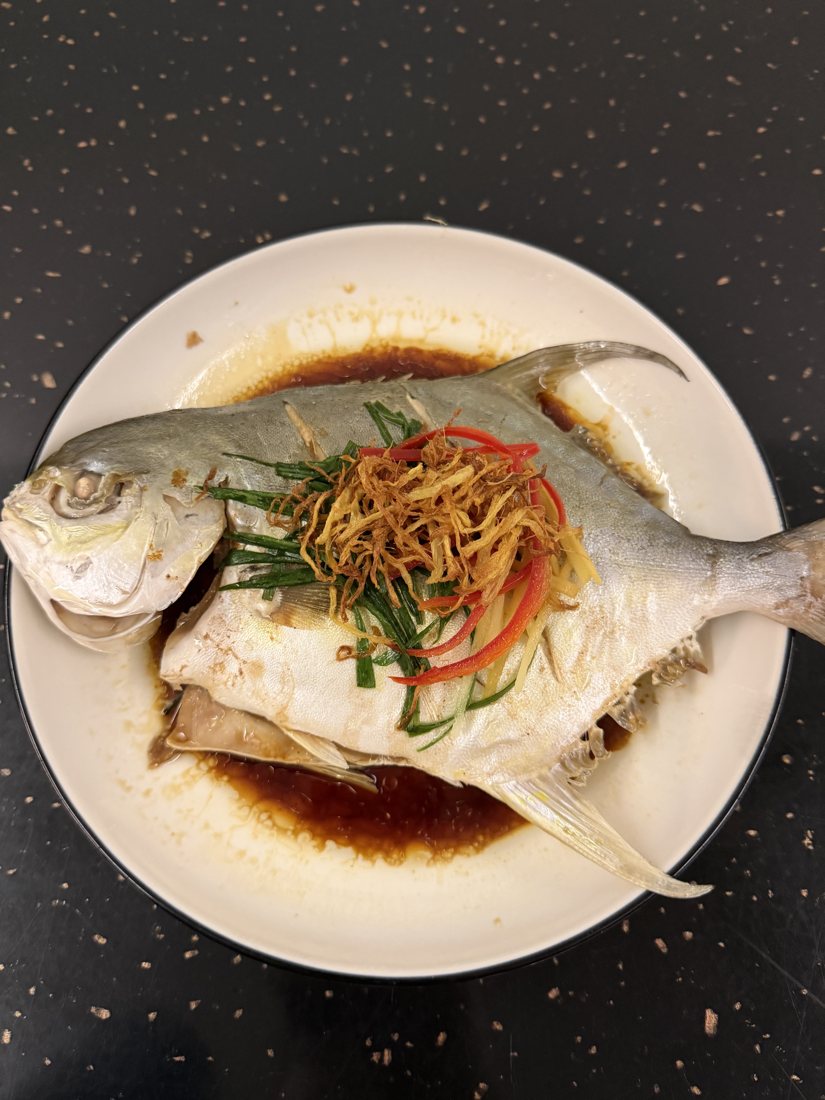 Steamed whole fish
